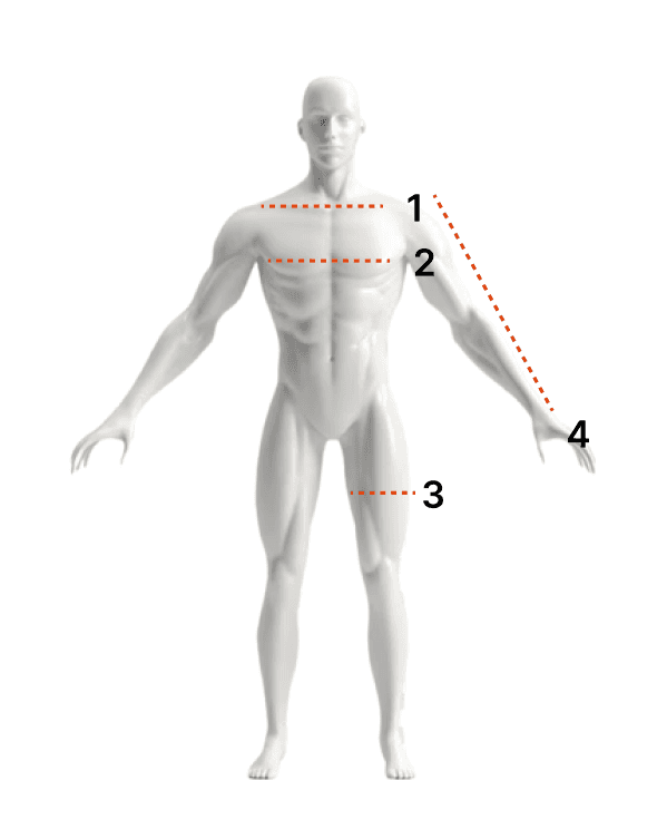 Men's body measurement guide
